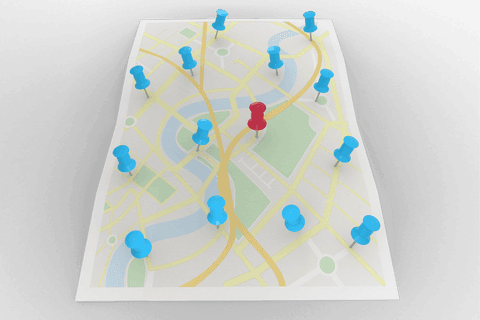 digital vector map with colorful pins on transparent background - Download Free Stock Videos Pikwizard.com