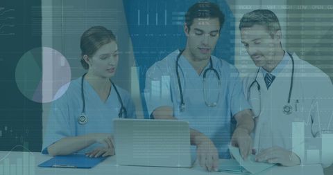 Doctors Collaborating with Advanced Data Technology Concept