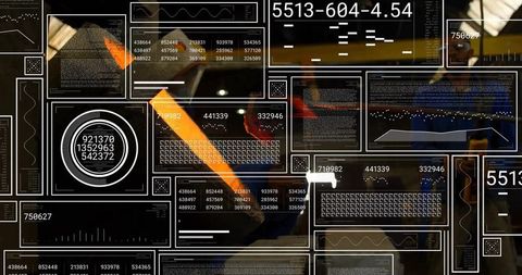 Senior technician using spirit level with digital data overlays