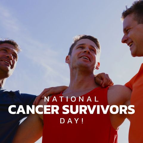 Happy Cancer Survivors Celebrating Friendship under Blue Sky