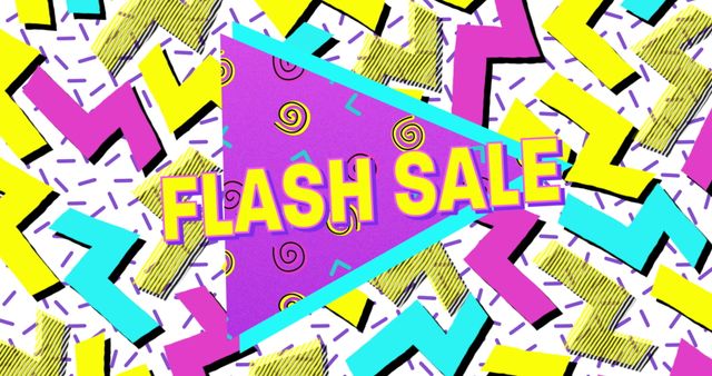 Vibrant Flash Sale Banner with Colorful Zigzag Patterns - Download Free Stock Images Pikwizard.com