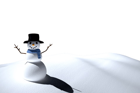 Charming Snowman Over White Winter Landscape Transparent Background