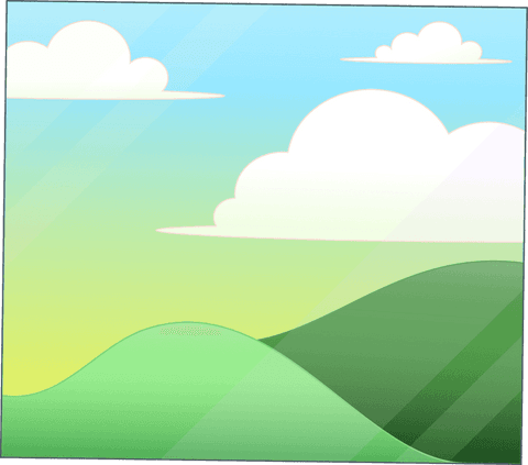 minimalist rolling green hills with clouds on transparent background - Download Free Stock Videos Pikwizard.com