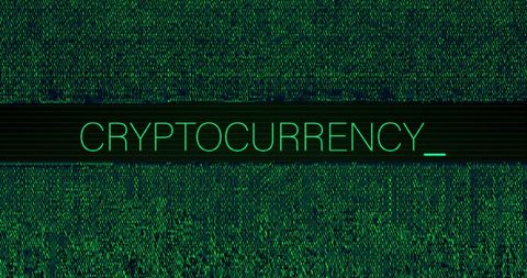 Digital Glitch Effect over Cryptocurrency Text Design