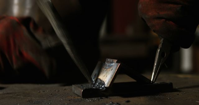 Worker Engaged in Metal Welding Workshop - Download Free Stock Images Pikwizard.com