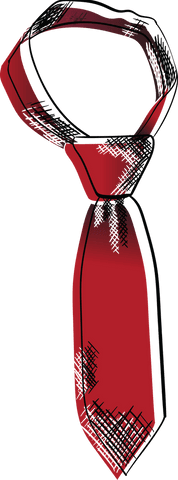 Red neck tie illustration on transparent background for business