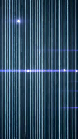 Vertical Looping Video Streaming Neon Data Rain with Falling Lines and Lens Flares