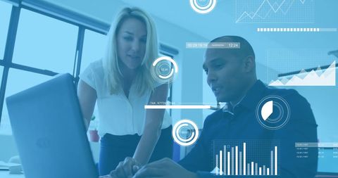 Diverse Professionals Analyzing Financial Data with Augmented Reality Graphics - Download Free Stock Images Pikwizard.com