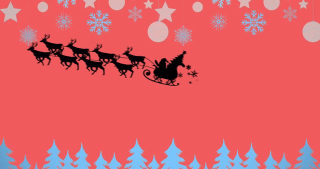 Santa's Sleigh Team Flying Across Holiday Sky - Download Free Stock Images Pikwizard.com