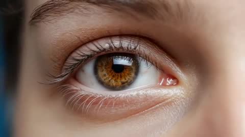 Macro Close-up of Human Eye Blinking for Hydration