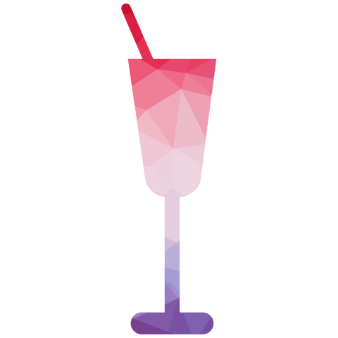 Colorful transparent mosaic cocktail glass illustration