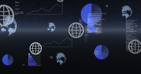 Global Computing Network with Data Analytics Interface - Download Free Stock Images Pikwizard.com