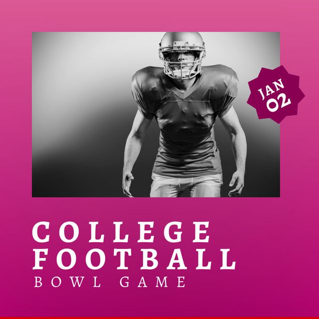 College Football Bowl Game Promotional Announcement - Download Free Stock Templates Pikwizard.com