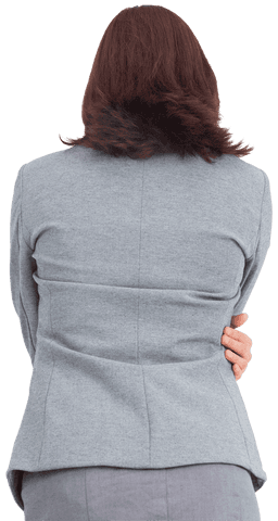 Transparent Rear View of Businesswoman in Grey Suit Stock PNG