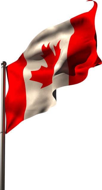 Transparent Canadian Flag Waving on Metal Flagpole - Download Free Stock Videos Pikwizard.com