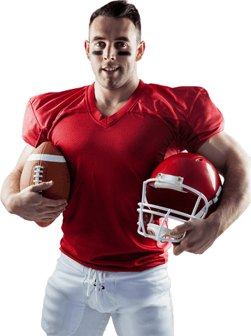 Confident Football Player Holding Helmet in Transparent Background - Download Free Stock Videos Pikwizard.com