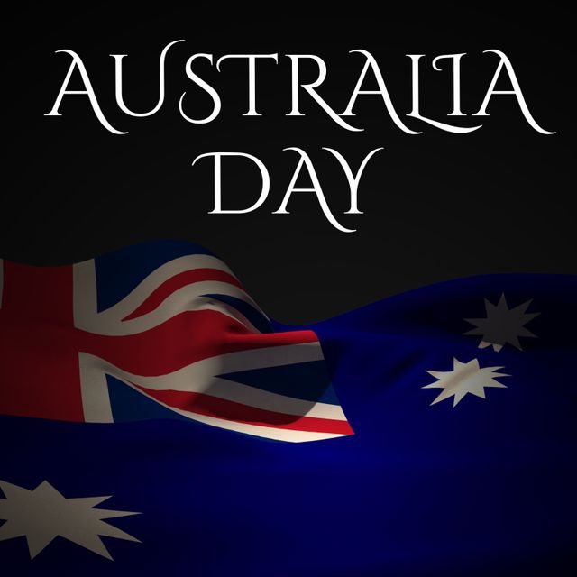 Australian Flag with Elegant Text Celebrating Australia Day - Download Free Stock Templates Pikwizard.com