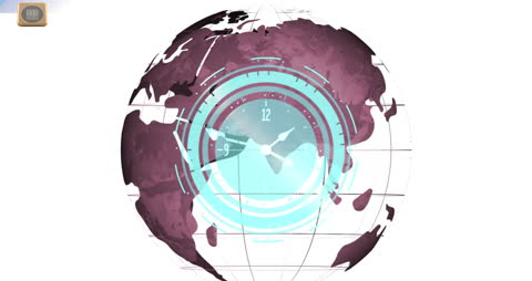 Digital Interface with Globe and Clock Animation