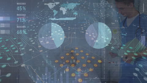 Innovative Technology and Data Visualization in Business Concept