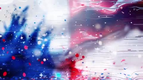 Dynamic Abstract with Red, White, and Blue Rippling Patterns