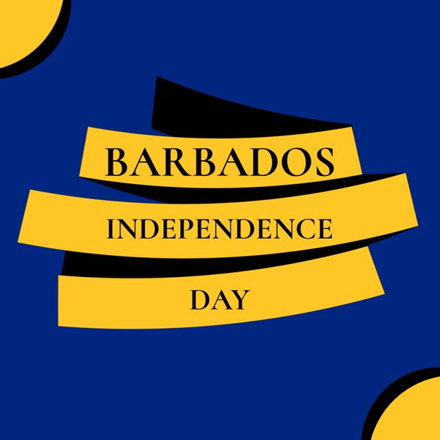 Barbados Independence Day Celebration Banner with Blue and Yellow Theme - Download Free Stock Templates Pikwizard.com