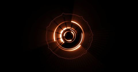 Hypnotic glow of concentric circles in motion