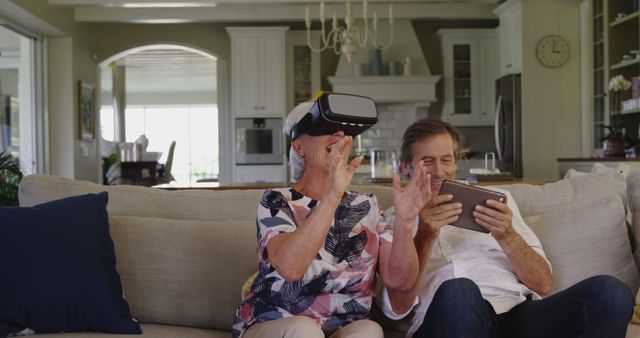 Elderly Couple Exploring Virtual Reality at Home - Download Free Stock Images Pikwizard.com