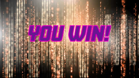 Dynamic You Win Animation on Sparkling Background