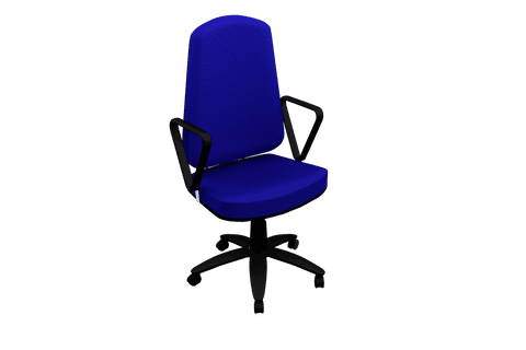 Transparent blue ergonomic office chair on black