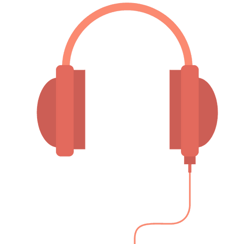 Red Headphones on Transparent Background for Music Lifestyle