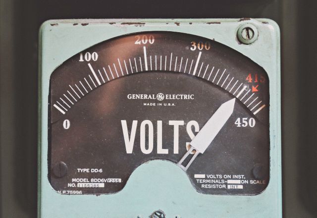 Close-up of Vintage General Electric Voltmeter - Download Free Stock Images Pikwizard.com