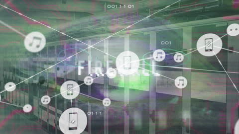 Digital Network Interfaces Connecting Data in Server Room