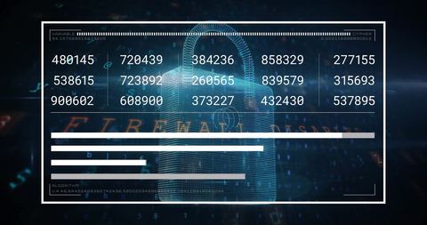 digital data processing with virtual padlock and codes - Download Free Stock Images Pikwizard.com