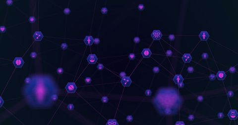 Futuristic global digital network interface with technology concepts