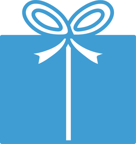 Blue Wrapped Gift Box Illustration on Transparent Background