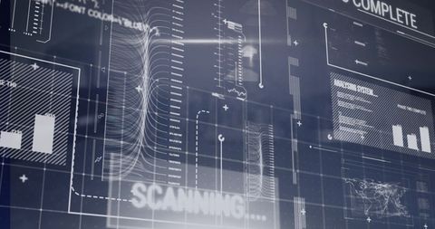 Data Processing Interface over City EverLong Cityscape - Download Free Stock Images Pikwizard.com