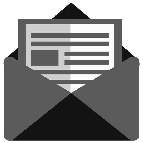 Transparent vector of open envelope with letter for communication
