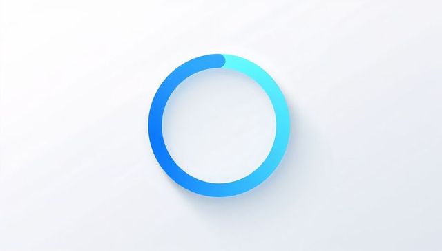 Minimal blue-cyan gradient ring loading indicator with soft inner shade and drop shadow
