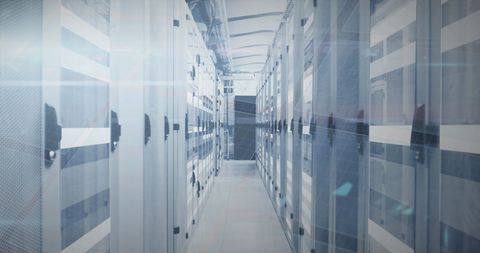 Modern Data Center with High-Tech Light Trails - Download Free Stock Images Pikwizard.com
