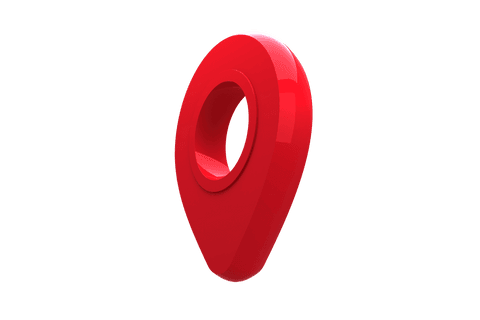 close-up of red transparent navigation marker 3d render - Download Free Stock Videos Pikwizard.com