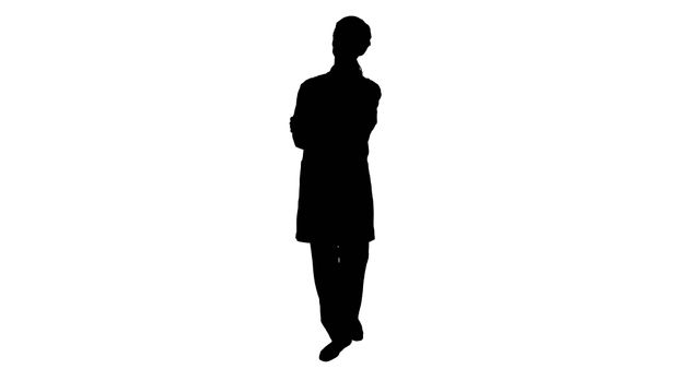 Silhouette of Professional Confidently Standing, Arms Crossed - Download Free Stock Images Pikwizard.com