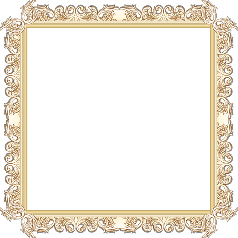 Luxury ornate baroque frame on transparent background