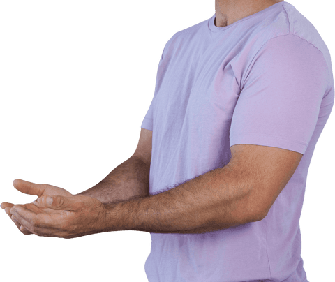 man presenting invisible product with cupped hands transparent background - Download Free Stock Videos Pikwizard.com