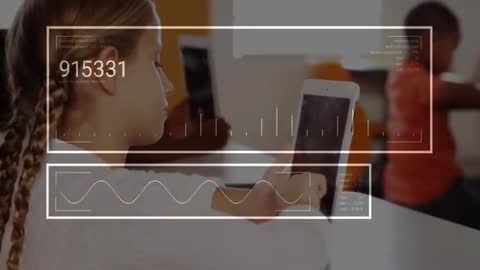 Child Using Tablet with Educational Interface in Classroom