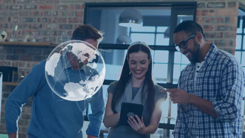 Diverse Team Engaging with Futuristic Digital Interface