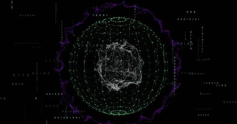 Digital Sphere with Network Connections and Data - Download Free Stock Images Pikwizard.com