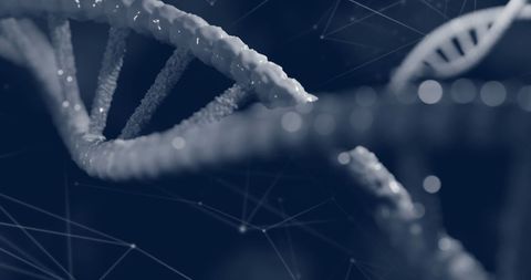 DNA Strand with Digital Network Connections on Blue Background - Download Free Stock Images Pikwizard.com
