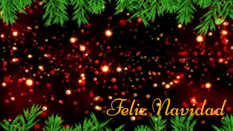 Feliz Navidad Festive Lights with Greenery Border