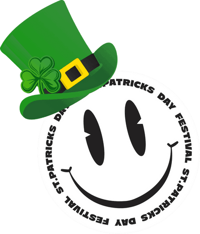 St. Patrick's day smiley with green hat on transparent background