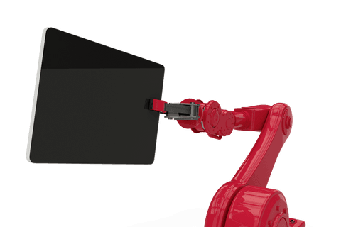 Transparent Robotic Arm Operating Tablet Software Concept - Download Free Stock Videos Pikwizard.com